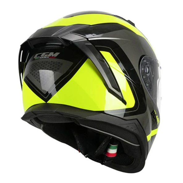 CGM 311R BLAST RACE KAPALI KASK Sarı-Siyah M - Resim 3