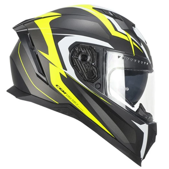 CGM 311G BLAST SPORT KAPALI KASK Mat Siyah-Sarı S ürün görseli 1