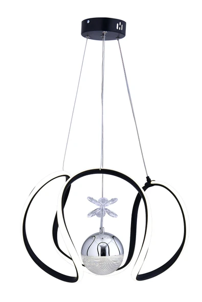 KİEV TEK TOP ACİL KİTLİ SİYAH AVİZE - Resim 2