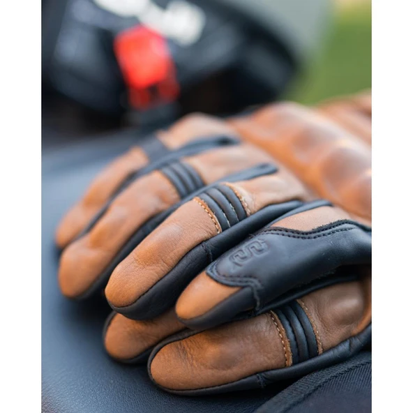 OJ RUST KAHVERENGİ KORUMALI RETRO KISA DERİ ELDİVEN 2XL - Resim 6