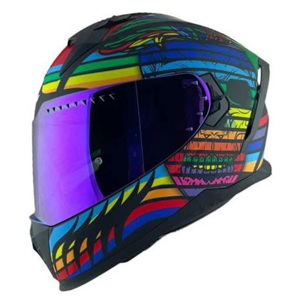 CGM 311X BLAST SKULL KAPALI KASK Gökkuşağı M - Resim 5