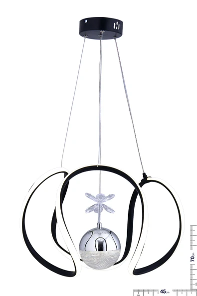 KİEV TEK TOP ACİL KİTLİ SİYAH AVİZE - Resim 3