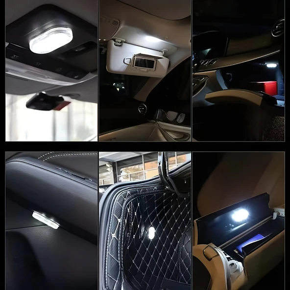 Araç Ve Dolap Içi Beyaz Işık Şarjlı Dokunmatik Led Lamba Işık - 5