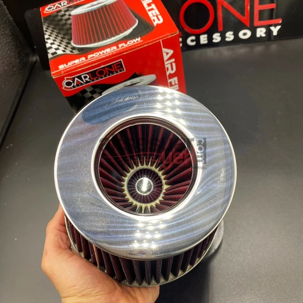 Açık Hava Filtresi Geniş Krom Başlı Kırmızı Renk - Süper Ses Yüksek Performans - 2