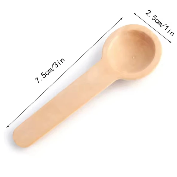 Ivory Mini Ahşap Kaşık Mini Baharat Kaşığı Ölçek Kaşığı 7.5 cm 10 Adet - 5