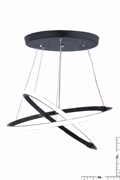 HALKA İKİLİ SİYAH AVİZE - Resim 2