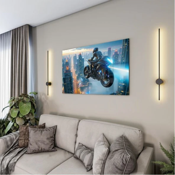 Arabalar Cam Tablo - Motosikletler - Yatay Motif 04-017 - 4