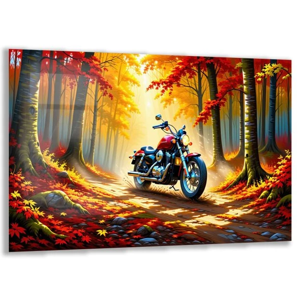 Arabalar Cam Tablo - Motosikletler - Yatay Motif 04-051