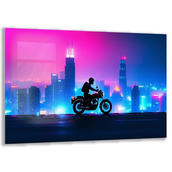 Arabalar Cam Tablo - Motosikletler - Yatay Motif 04-077