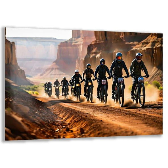 Arabalar Cam Tablo - Motosikletler - Yatay Motif 04-073