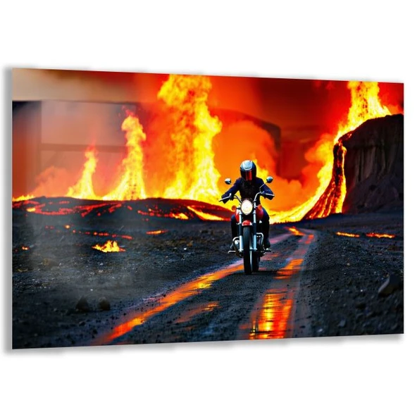 Arabalar Cam Tablo - Motosikletler - Yatay Motif 04-065
