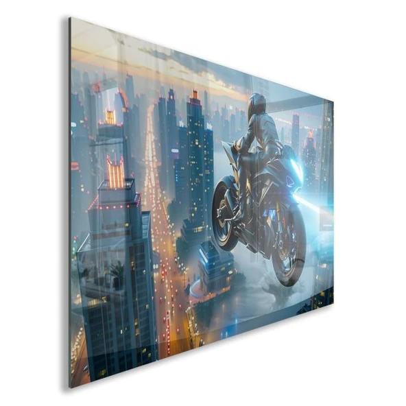 Arabalar Cam Tablo - Motosikletler - Yatay Motif 04-017 - 2