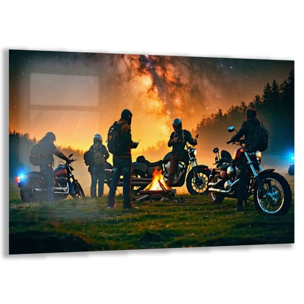 Arabalar Cam Tablo - Motosikletler - Yatay Motif 04-047