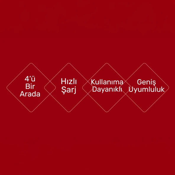 Usams US-SJ317 4in1 2*Lightning 1*Type-C 1*Micro Uçlu 1.2m 2A Örgülü Renkli Şarj ve Data Kablosu - 3