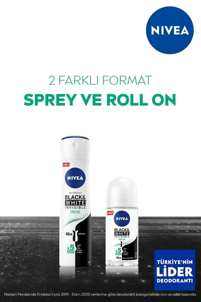 Nivea Invisible For Black & White Roll- On Kadın Fresh 50 ml - Resim 5