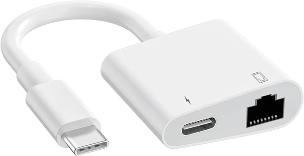 2 İn 1 Type C to Rj45 Gigabit Ethernet Çoklayıcı+ Type C şarj Zr669