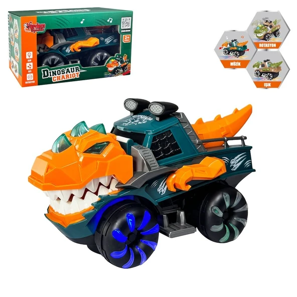 Işıklı, Müzikli, Hareketli, Hareket Sensörlü Dinozor Araba ile Maceraya Hazır Olun! ürün görseli 1