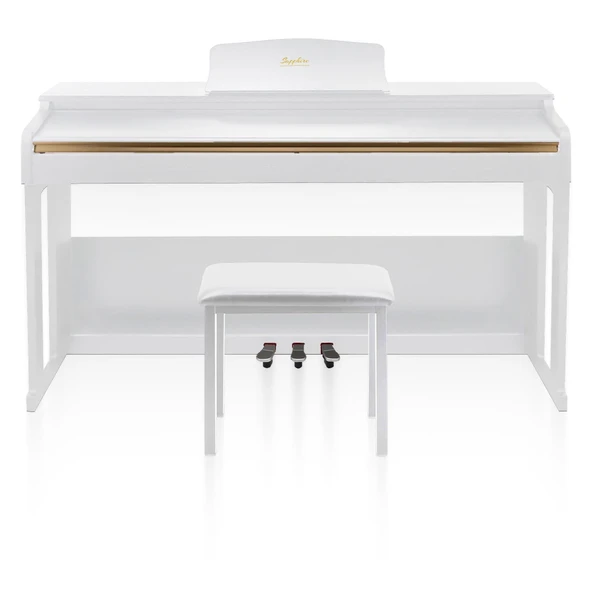 Jwin Sapphire SDP-214 Çekiç Aksiyonlu 88 Tuşlu Dijital Piyano + Tabure - Beyaz - 2