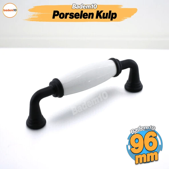 Kapıdağ Porselen Siyah Kulp 96 mm Mobilya Çekmece Mutfak Dolabı Dolap Kapak Kulplar Kulb Kulpu