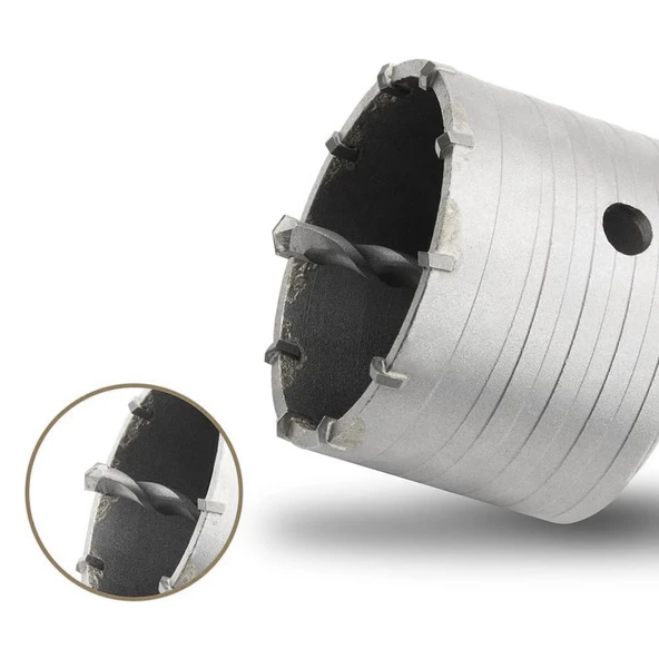 Adaptörlü Metal Sds Plus Elmas Panç Ø 50 mm Çap Delik Oyuk Açma Delme Buat Açma Testeresi 1 Adet - 6