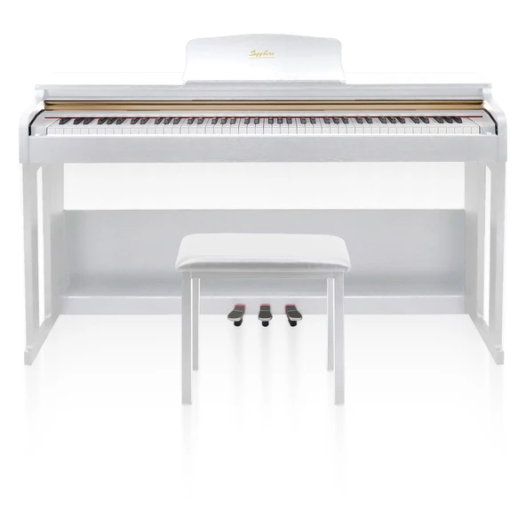 Jwin Sapphire SDP-214 Çekiç Aksiyonlu 88 Tuşlu Dijital Piyano + Tabure - Beyaz