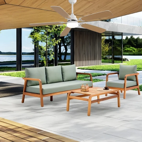 Fancium DKF-510 Ceviz LED Aydınlatmalı Uzaktan Kumandalı Tavan Vantilatörü - 2