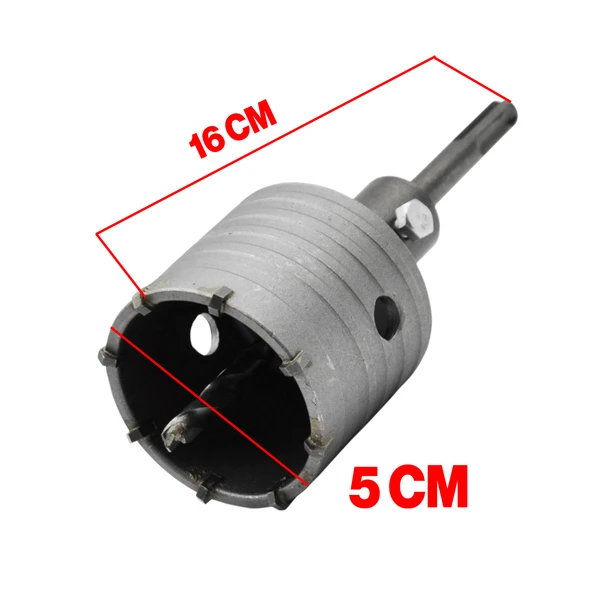 Adaptörlü Metal Sds Plus Elmas Panç Ø 50 mm Çap Delik Oyuk Açma Delme Buat Açma Testeresi 1 Adet - 3