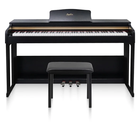 Jwin Sapphire SDP-214 Çekiç Aksiyonlu 88 Tuşlu Dijital Piyano + Tabure - Siyah