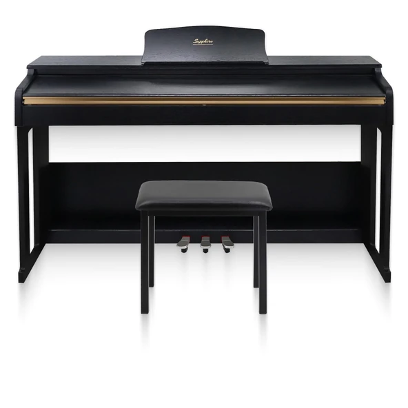 Jwin Sapphire SDP-214 Çekiç Aksiyonlu 88 Tuşlu Dijital Piyano + Tabure - Siyah - 3