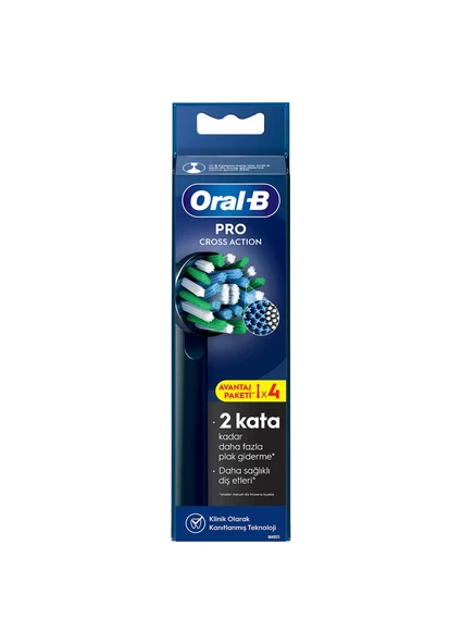 Oral-B Pro Cross Action X-Filament 4 Adet Siyah Şarjlı Diş Fırçası Yedek Başlığı - 2