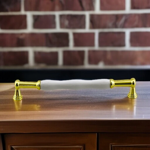Anav Porselen Gold Altın Kulp 192 mm Mobilya Çekmece Mutfak Dolabı Dolap Kapak Kulplar Kulb Kulpu - Resim 6