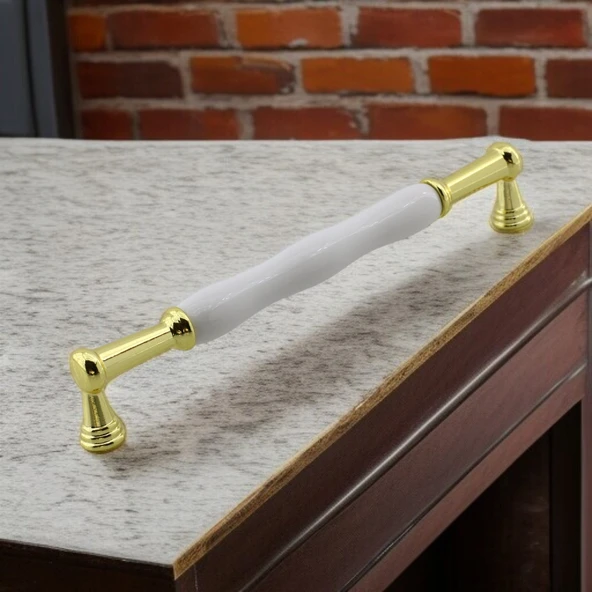 Anav Porselen Gold Altın Kulp 192 mm Mobilya Çekmece Mutfak Dolabı Dolap Kapak Kulplar Kulb Kulpu - Resim 2