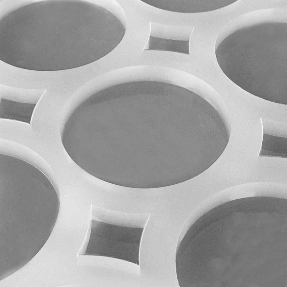 Epoksi Silikon Kalıp Çoklu Yuvarlak Anahtarlık Kolye Küpe Kalıbı 3.5 CM 36 Lı - 2