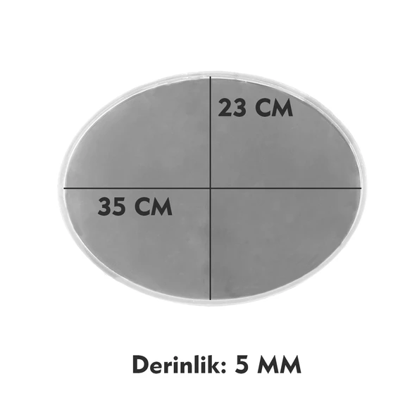 Epoksi Silikon Kalıp YERLİ ÜRETİM Oval Tepsi Kalıbı Düz 23x35 CM - 2