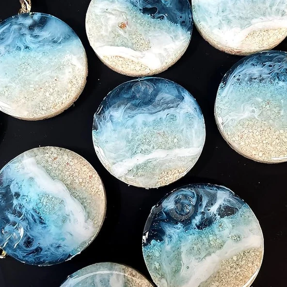 Epoksi Silikon Kalıp Çoklu Yuvarlak Anahtarlık Kolye Küpe Kalıbı 3.5 CM 36 Lı - 6