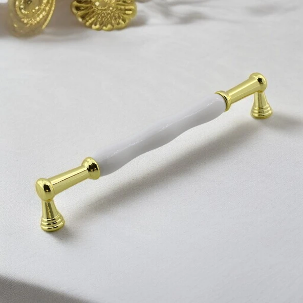 Anav Porselen Gold Altın Kulp 192 mm Mobilya Çekmece Mutfak Dolabı Dolap Kapak Kulplar Kulb Kulpu - Resim 5
