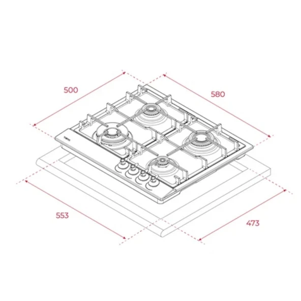 GL General GLO 024SARK Rustik 60 cm Krem Emaya Ankastre Ocak - 4
