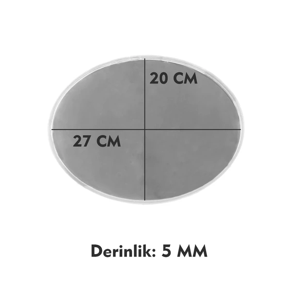 Epoksi Silikon Kalıp YERLİ ÜRETİM Oval Tepsi Kalıbı Düz 20X27 CM - 2