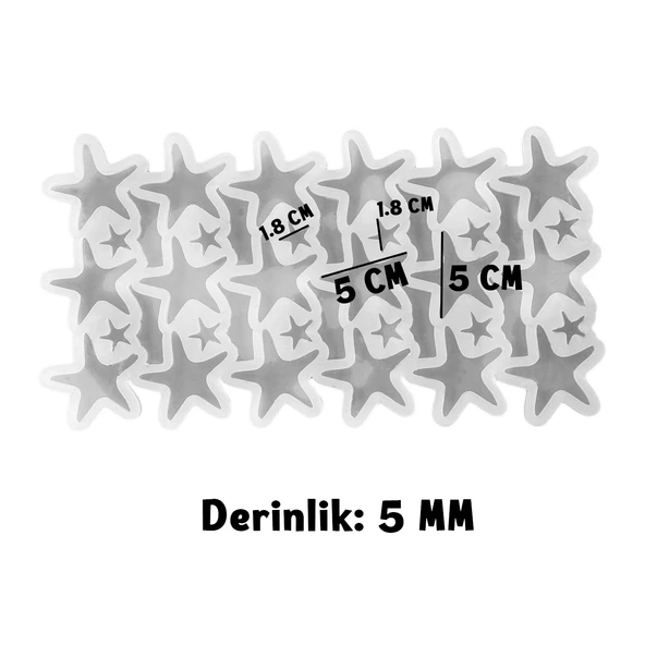 Epoksi Silikon Kalıp Çoklu Deniz Yıldızı Kolye Anahtarlık Küpe Kalıbı 18 Li - 4