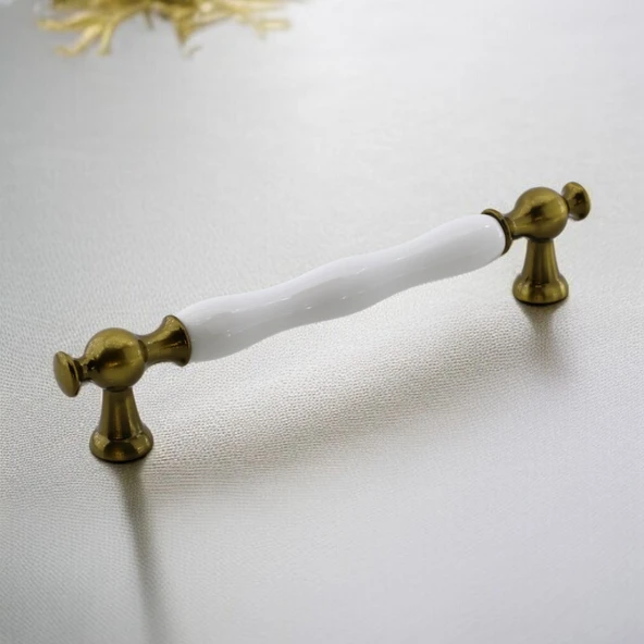 Aruh Porselen Antik Sarı Kulp 160 mm Mobilya Çekmece Mutfak Dolabı Dolap Kapak Kulplar Kulb Kulpu - Resim 4