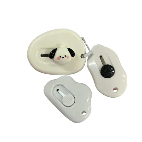 SRTfootcare 3 Ü BİR ARADA BEYAZ Taşınabilir Sevimli Falçata - Maket Bıçağı - 2