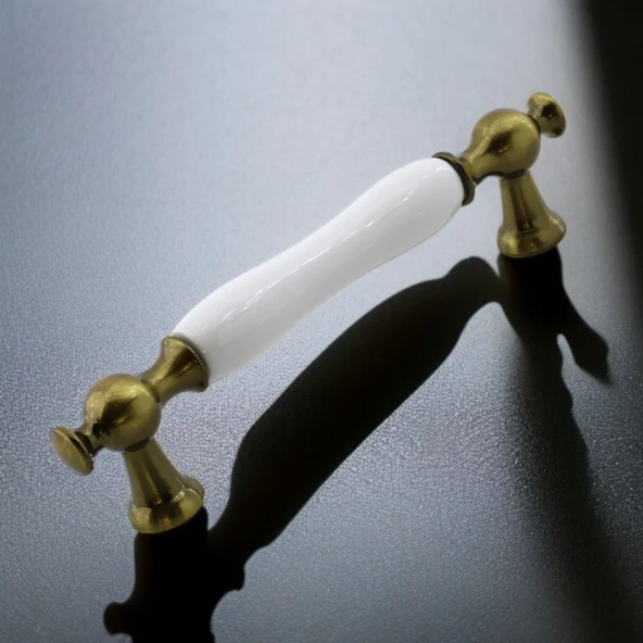 Aruh Porselen Antik Sarı Kulp 128 mm Mobilya Çekmece Mutfak Dolabı Dolap Kapak Kulplar Kulb Kulpu - 6