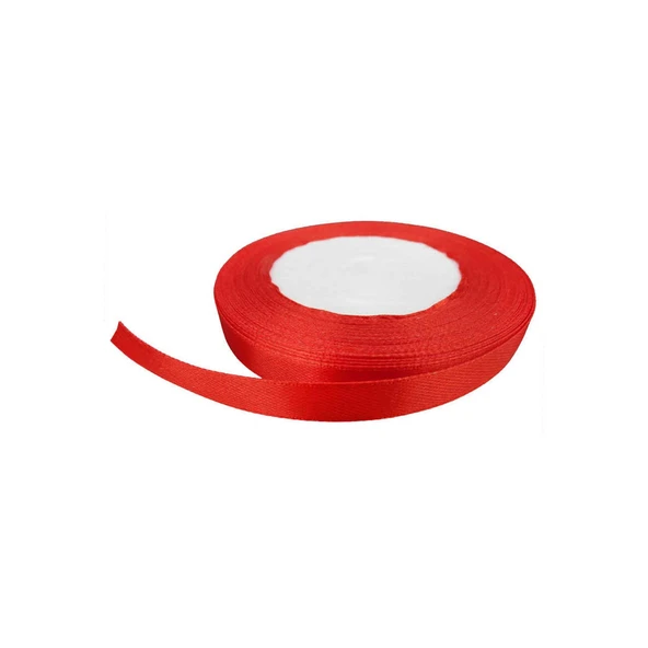 Saten Kurdele Kalın 1 Cm (240 Metre)  Kırmızı