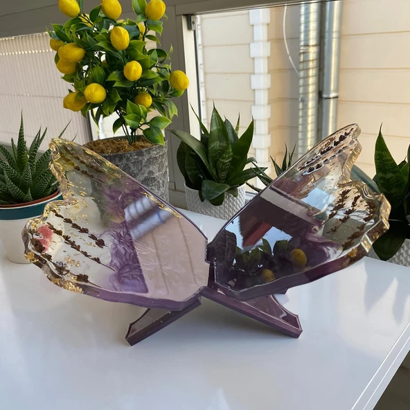 Epoksi Silikon Kalıp Kuran-ı Kerim Kelebek Model Çift Rahle Kalıbı - Resim 4