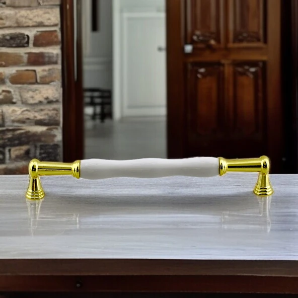 Anav Porselen Gold Altın Kulp 192 mm Mobilya Çekmece Mutfak Dolabı Dolap Kapak Kulplar Kulb Kulpu - Resim 7