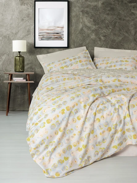 Cotton Box Minimal Çift Kişilik Lastikli Çarşaflı Nevresim Takımı Jocus Bej