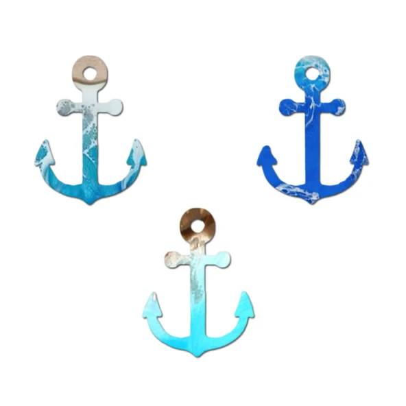 Epoksi Silikon Kalıp Çoklu Deniz Çapası Delikli Kolye Anahtarlık Küpe Kalıbı 12 Li - 3