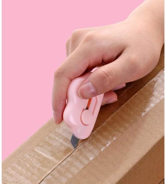 SRTfootcare 3 Ü BİR ARADA PEMBE Taşınabilir Sevimli Falçata - Maket Bıçağı - 4