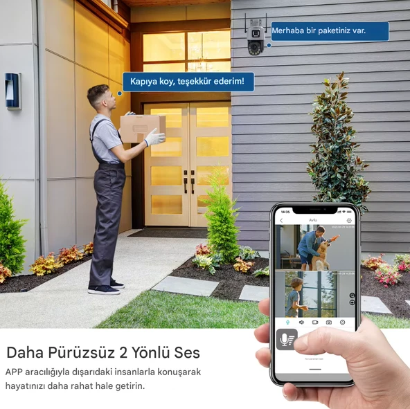 QASUL 8MP 4K Wifi PTZ Kamera 36X İsteğe Bağlı Zoom Çift Lens Çift Ekranlar Gözetim IR Gece Görüş - 10