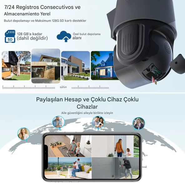 QASUL 8MP 4K Wifi PTZ Kamera 36X İsteğe Bağlı Zoom Çift Lens Çift Ekranlar Gözetim IR Gece Görüş - 5